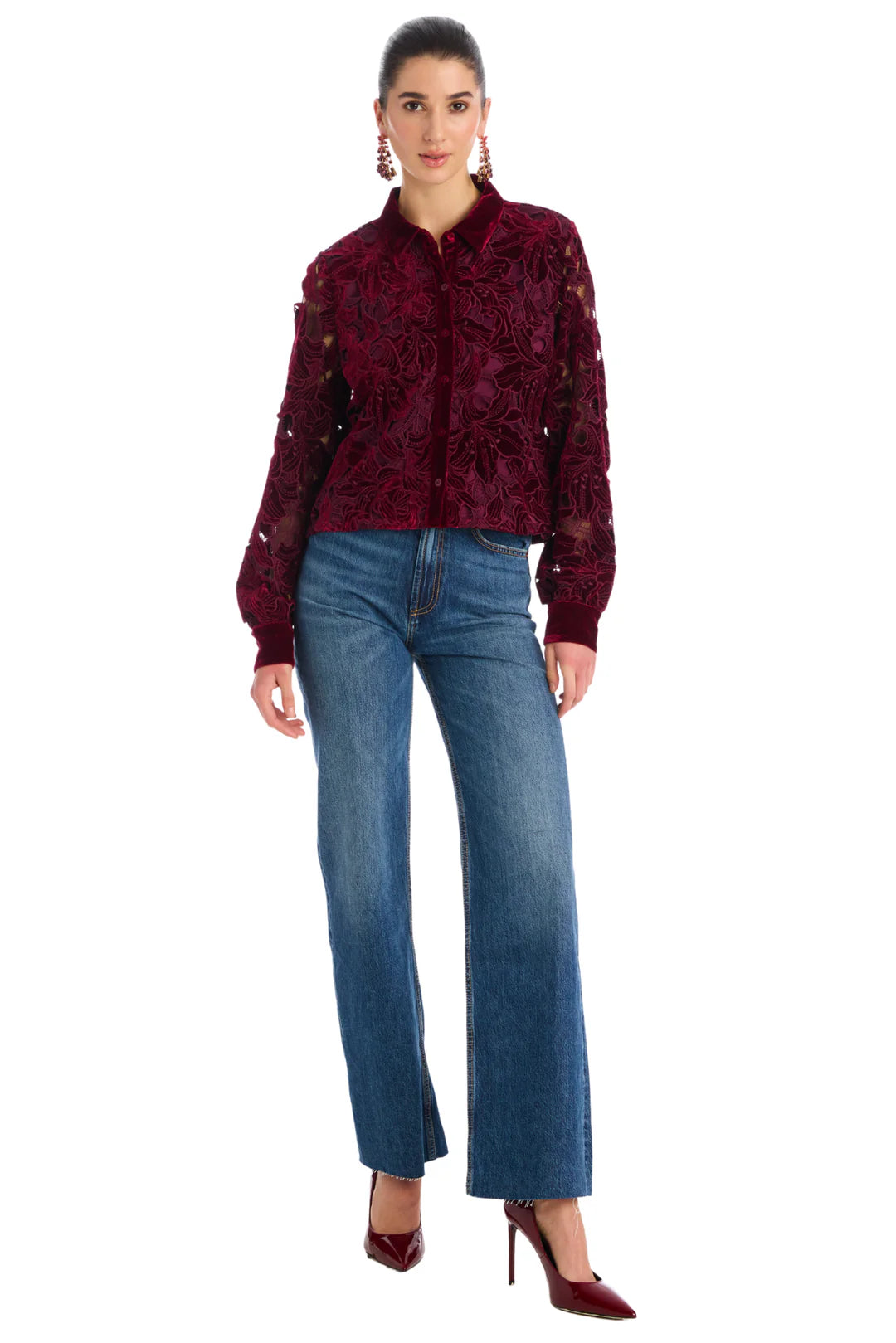 Phoebe Blouse in oxblood by Allison