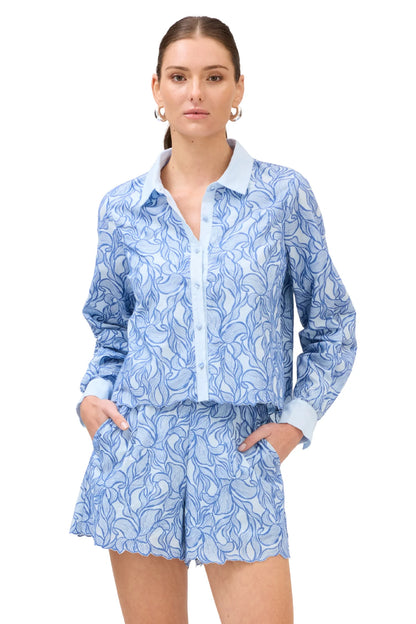 Phoebe Lace Top in blue steel by Allison