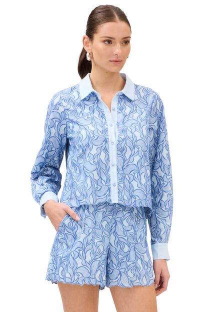 Phoebe Lace Top in blue steel by Allison