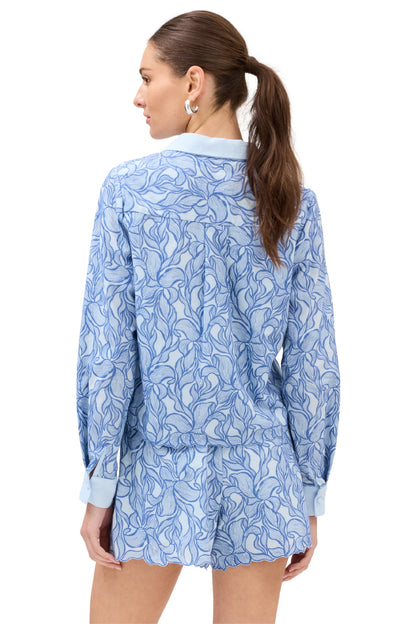 Phoebe Lace Top in blue steel by Allison