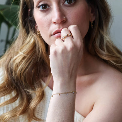 Let's Link Up Stackable Ring in gold (size 7) by Ella Stein
