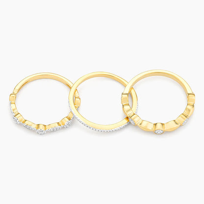 Shiny Three Stack Ring in gold (size 7) by Ella Stein