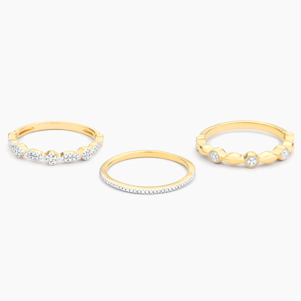 Shiny Three Stack Ring in gold (size 7) by Ella Stein