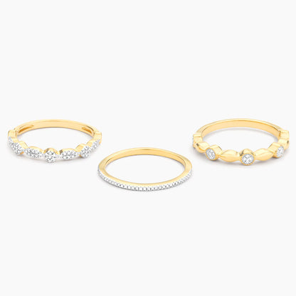 Shiny Three Stack Ring in gold (size 7) by Ella Stein