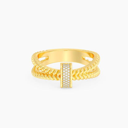 Meet Me Halfway Statement Ring (Size 7) in gold by Ella Stein