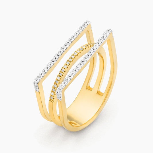 Deco Stack Ring in gold (size 7) by Ella Stein