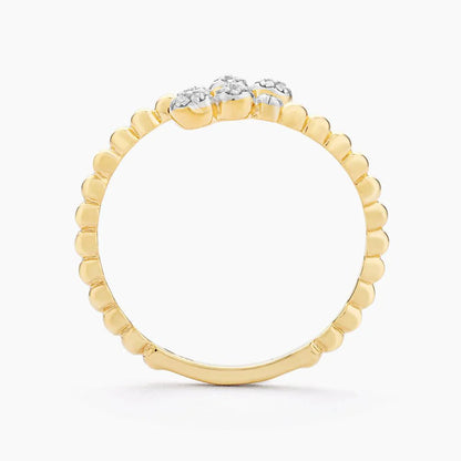 Beaded Connection Statement Ring (size 6) in gold by Ella Stein