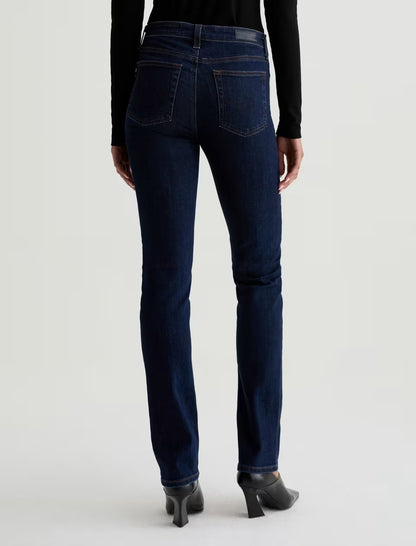 Mari Extended High Rise Slim Straight Crop in modern indigo by AG