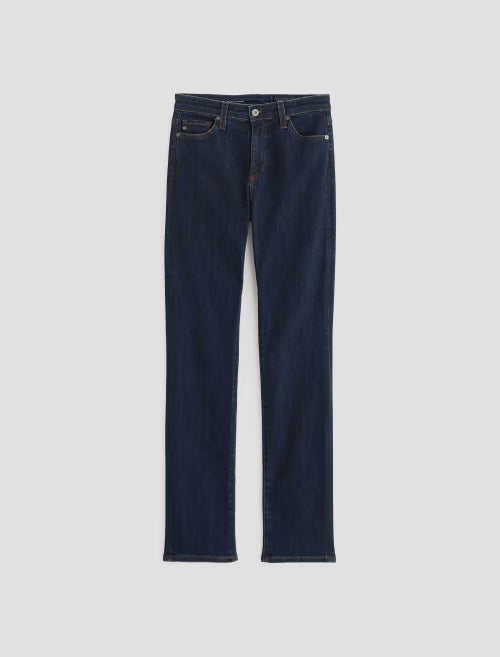 Mari Extended High Rise Slim Straight Crop in modern indigo by AG