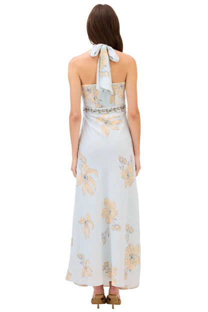 Riley Maxi Dress in pale blue floral by Allison