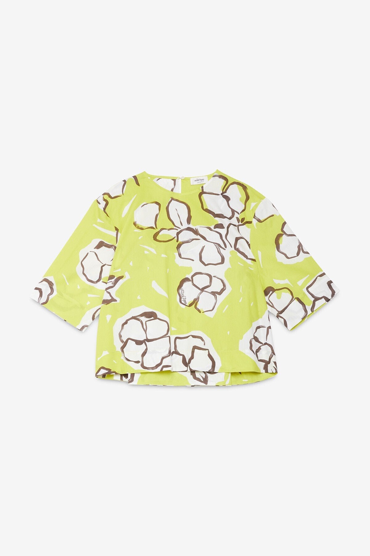 Printed Poplin Top in fluo by Ottod'Ame