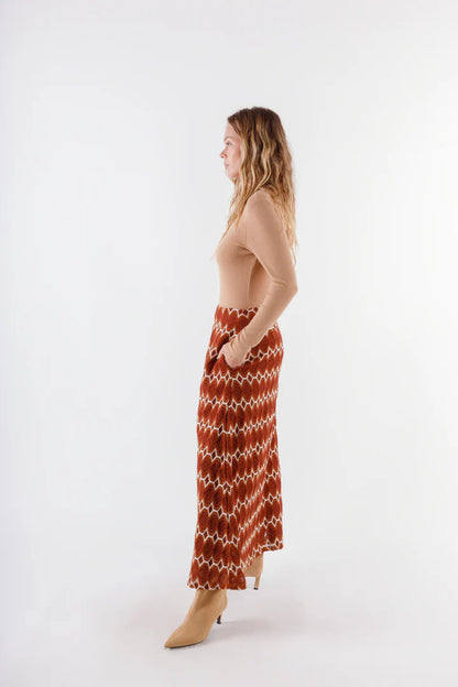 Bhariti Straight Maxi Skirt in brown by RAGA