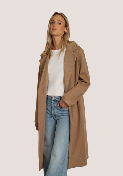 Rowan Long Coat with Pockets in natural by Dylan