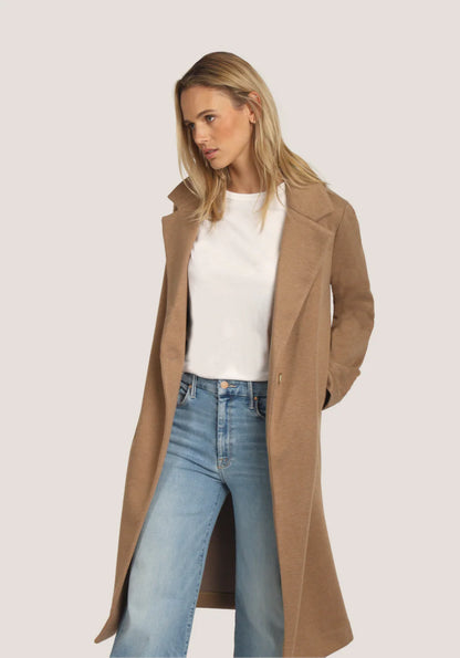 Rowan Long Coat with Pockets in natural by Dylan