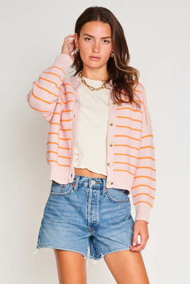 Amara Cardi in Poppy/Blush Stripe by dRA