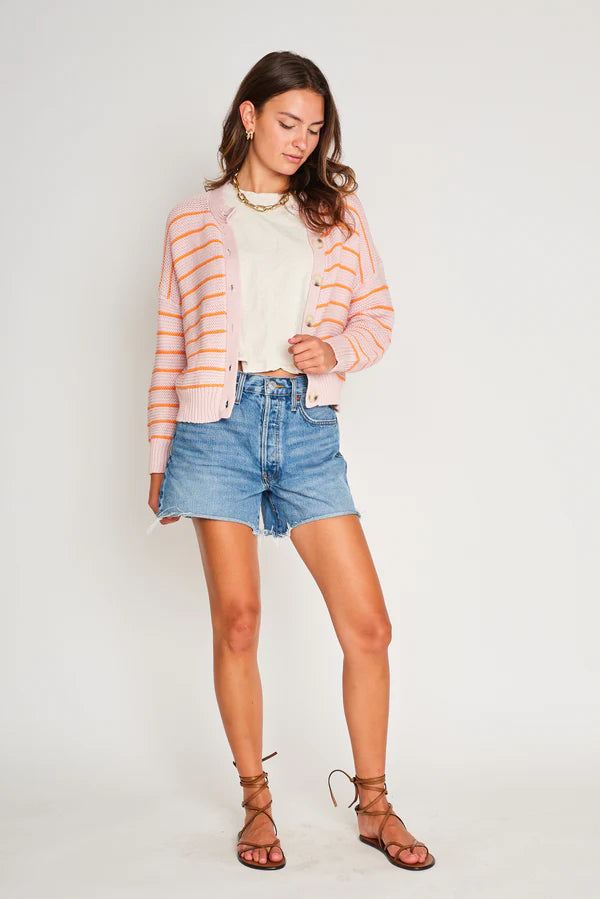 Amara Cardi in Poppy/Blush Stripe by dRA
