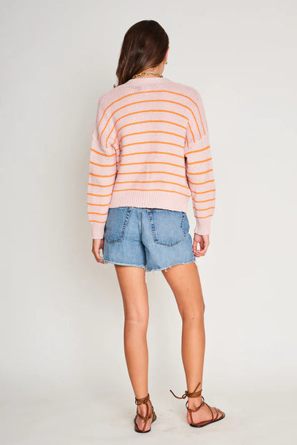 Amara Cardi in Poppy/Blush Stripe by dRA
