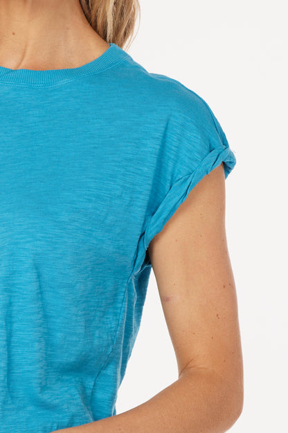 Short Dolman Sleeve Crew Tee in sea siren by Mododoc