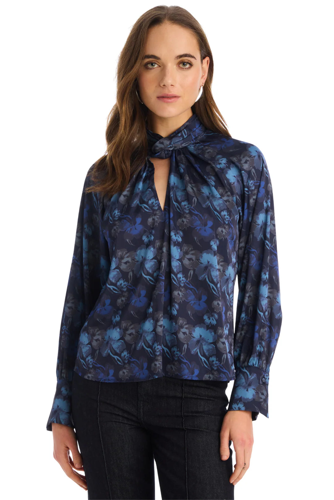 Samantha Blouse in midnight floral by Allison