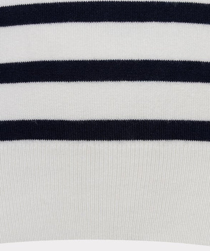 Short Sleeve Stripe Sweater in white/navy by Esqualo