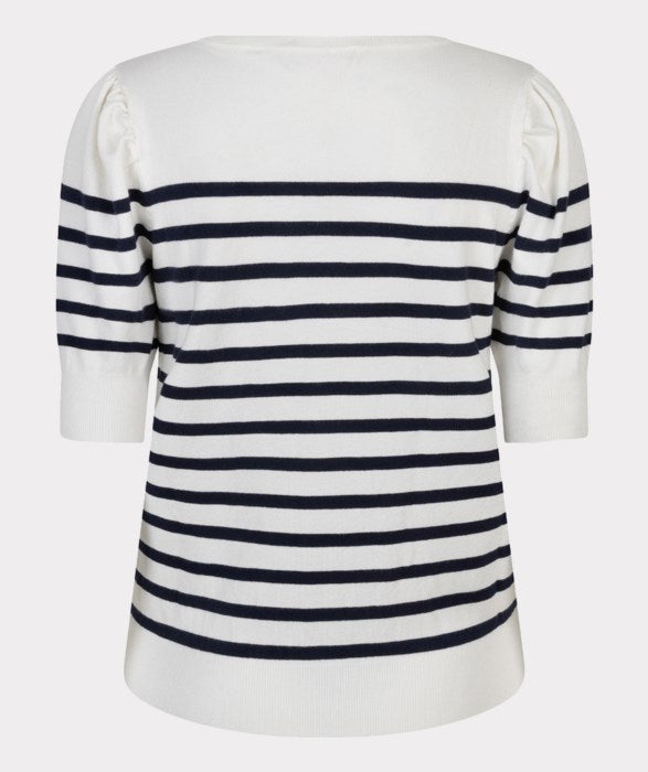 Short Sleeve Stripe Sweater in white/navy by Esqualo