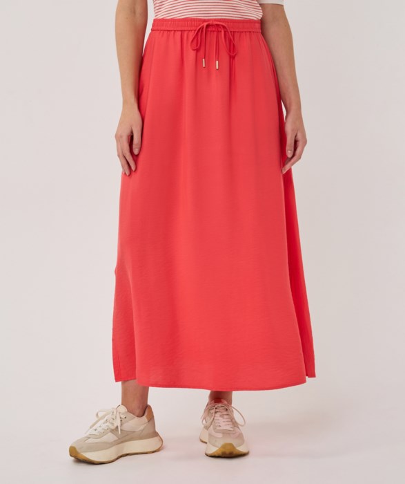 Slub Maxi Skirt in chili red by Esqualo
