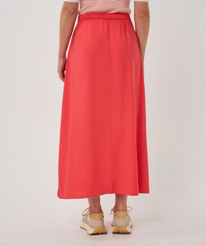 Slub Maxi Skirt in chili red by Esqualo