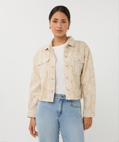 3D Embroidered Jacket in beige by Esqualo