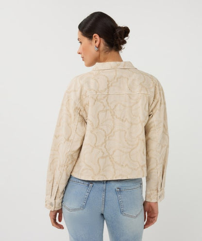 3D Embroidered Jacket in beige by Esqualo