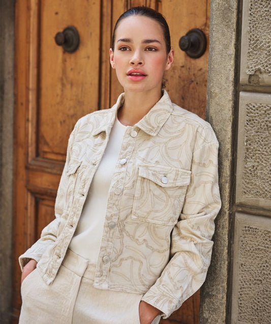 3D Embroidered Jacket in beige by Esqualo