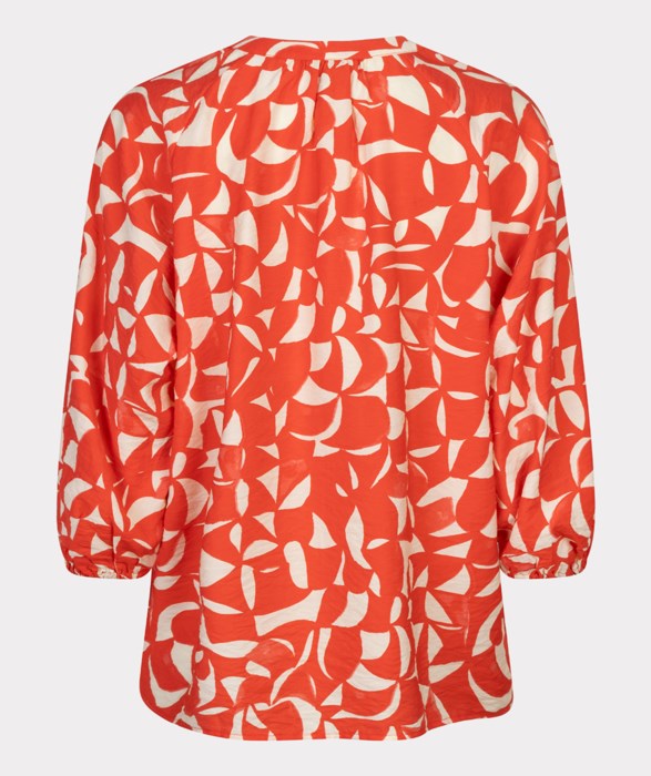 Raglan Graphic Printed Blouse in poppy/ivory by Esqualo
