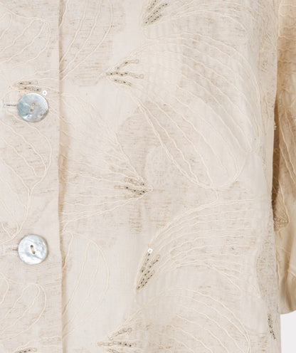 3D Shell Print Top in ecru by Esqualo