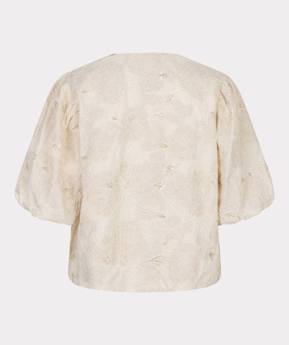 3D Shell Print Top in ecru by Esqualo