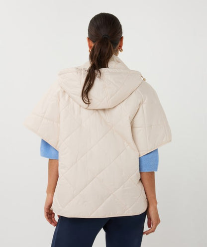 Quilted Poncho in ivory by Esqualo