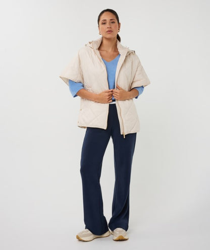 Quilted Poncho in ivory by Esqualo