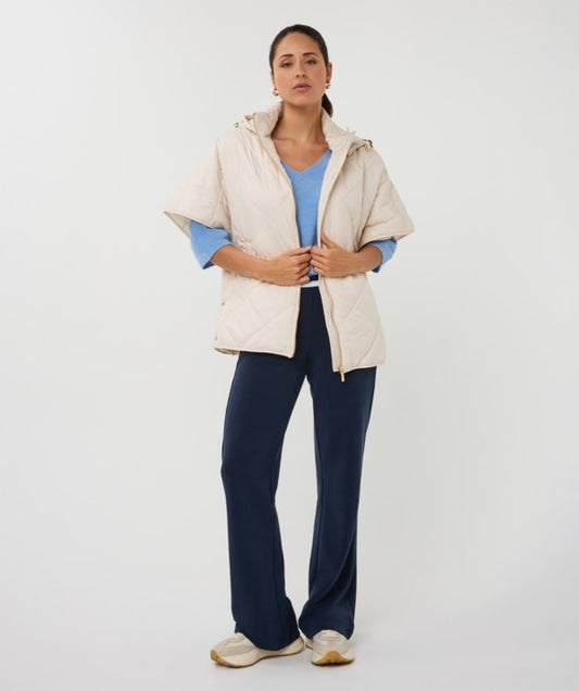 Quilted Poncho in ivory by Esqualo