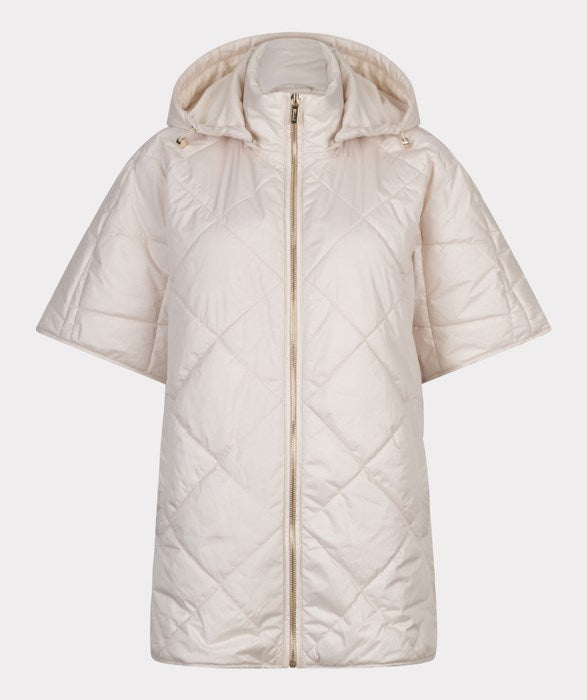 Quilted Poncho in ivory by Esqualo
