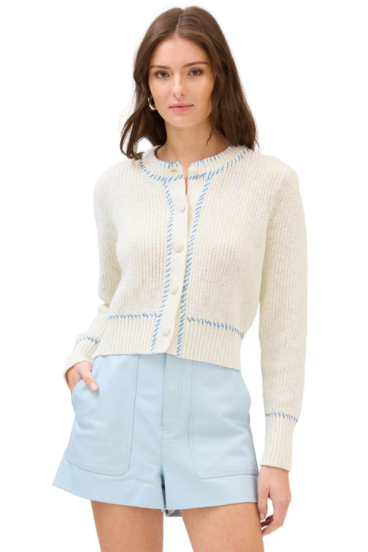 Spacedye Gia Cardigan in white by Allison