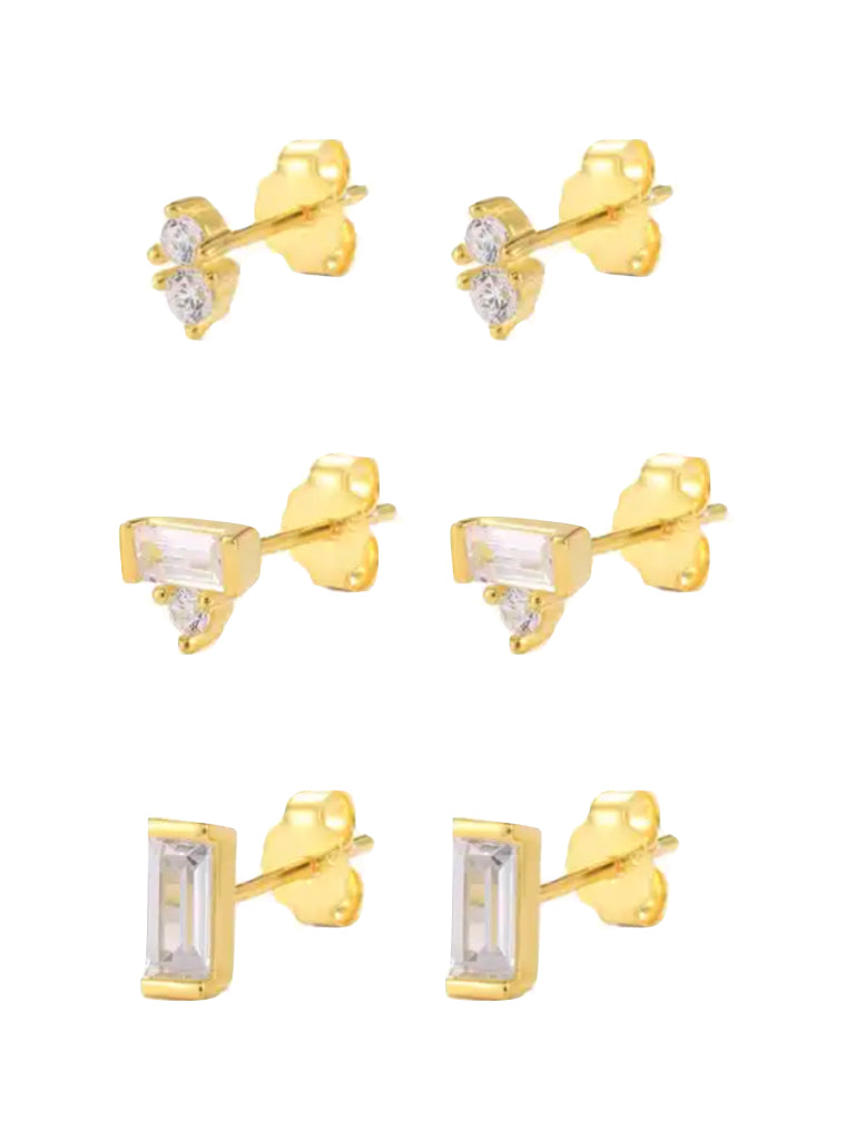 Upstage Stud Earring Set in gold by Farrah B