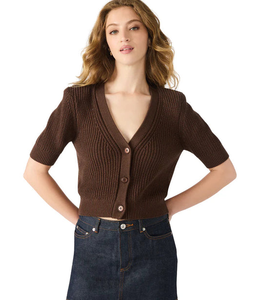 Janae Cardigan in chocolate by Steve Madden