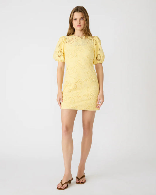 Elly Dress in pale yellow by Steve Madden