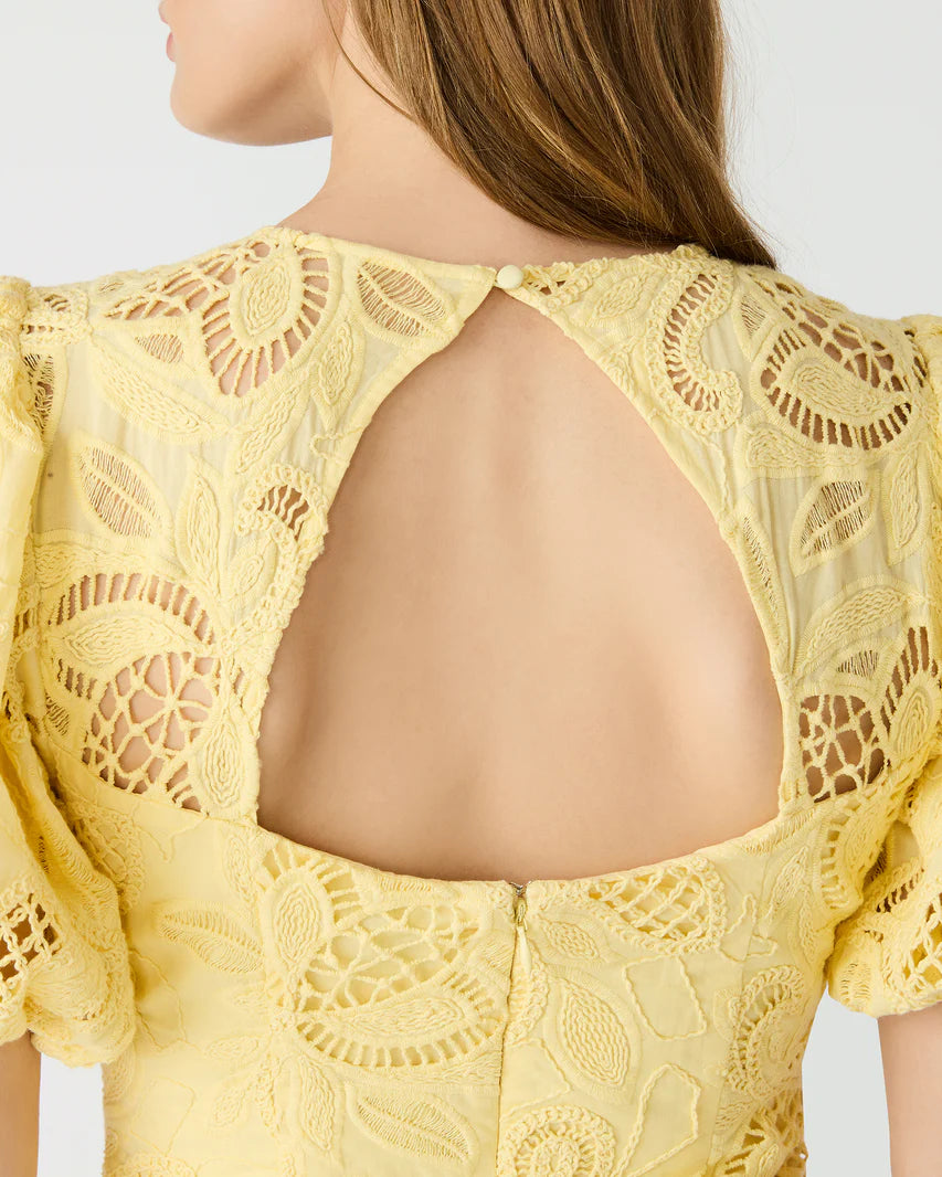Elly Dress in pale yellow by Steve Madden