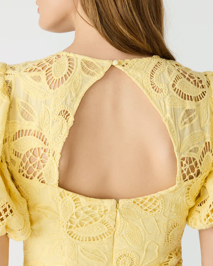 Elly Dress in pale yellow by Steve Madden