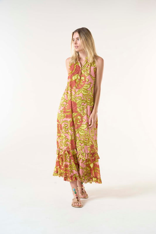 San Sebastian Molly Dress in coral by Oneseason