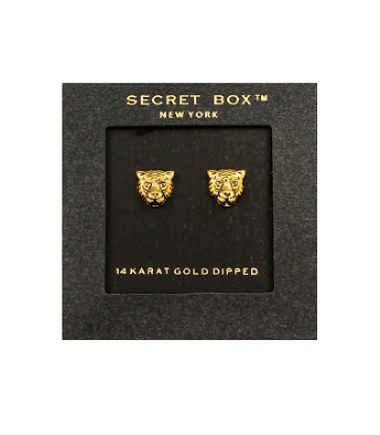 Tiger Stud Earrings in gold