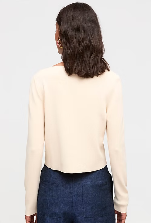 Hudson Solid Long Sleeve Cardigan in vanilla by Aldo Martins