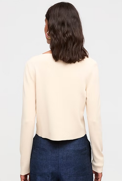 Hudson Solid Long Sleeve Cardigan in vanilla by Aldo Martins