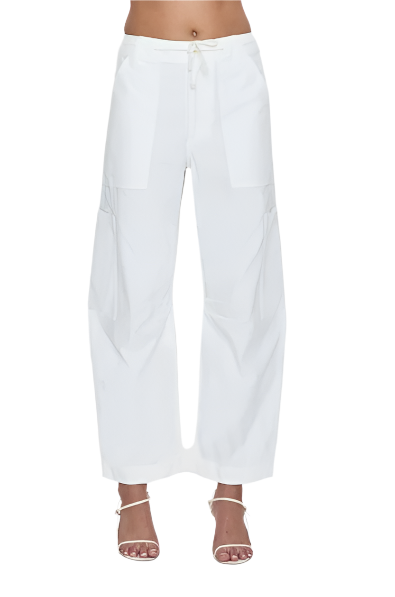 Sabrina Curved Utility Pants in white by Pistola