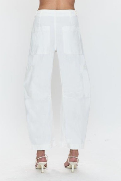 Sabrina Curved Utility Pants in white by Pistola