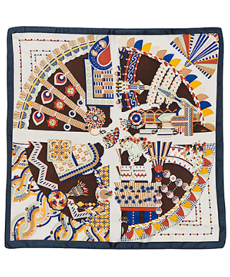 Multi Print Silky Bandana in mocha/black